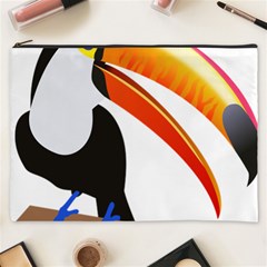 Cute Toucan Bird Cartoon Fly Cosmetic Bag (xxxl)  by Mariart