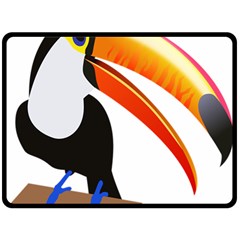 Cute Toucan Bird Cartoon Fly Double Sided Fleece Blanket (large)  by Mariart