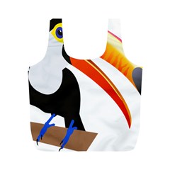 Cute Toucan Bird Cartoon Fly Full Print Recycle Bags (m) 