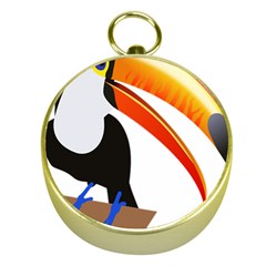 Cute Toucan Bird Cartoon Fly Gold Compasses by Mariart