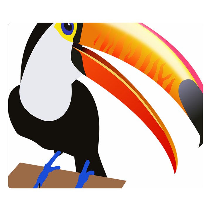 Cute Toucan Bird Cartoon Fly Double Sided Flano Blanket (Small) 