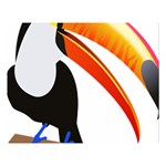 Cute Toucan Bird Cartoon Fly Double Sided Flano Blanket (Large)  Blanket Back