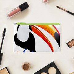 Cute Toucan Bird Cartoon Fly Cosmetic Bag (xs)