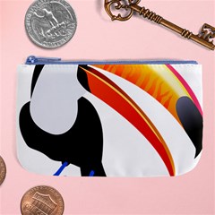 Cute Toucan Bird Cartoon Fly Large Coin Purse by Mariart