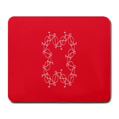 Cycles Bike White Red Sport Large Mousepads by Mariart