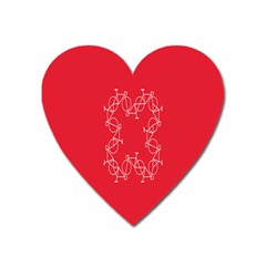 Cycles Bike White Red Sport Heart Magnet by Mariart