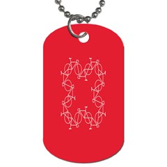 Cycles Bike White Red Sport Dog Tag (two Sides)