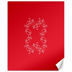 Cycles Bike White Red Sport Canvas 16  X 20   by Mariart