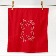 Cycles Bike White Red Sport Face Towel