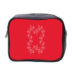 Cycles Bike White Red Sport Mini Toiletries Bag 2-side by Mariart