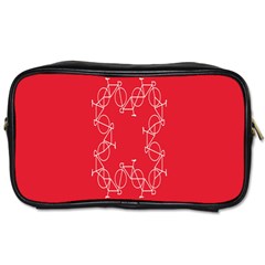 Cycles Bike White Red Sport Toiletries Bags by Mariart