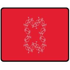 Cycles Bike White Red Sport Fleece Blanket (medium) 