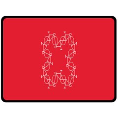 Cycles Bike White Red Sport Double Sided Fleece Blanket (large)  by Mariart