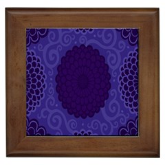 Flower Floral Sunflower Blue Purple Leaf Wave Chevron Beauty Sexy Framed Tiles by Mariart