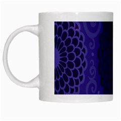 Flower Floral Sunflower Blue Purple Leaf Wave Chevron Beauty Sexy White Mugs by Mariart