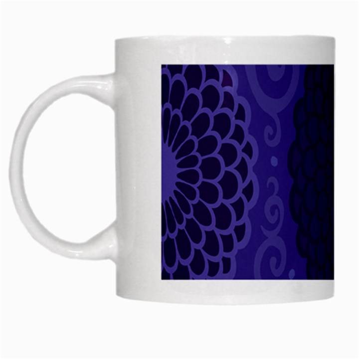 Flower Floral Sunflower Blue Purple Leaf Wave Chevron Beauty Sexy White Mugs