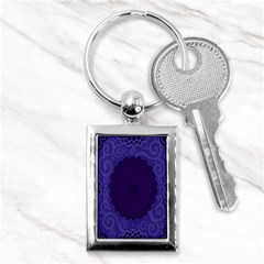 Flower Floral Sunflower Blue Purple Leaf Wave Chevron Beauty Sexy Key Chains (rectangle)  by Mariart