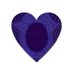 Flower Floral Sunflower Blue Purple Leaf Wave Chevron Beauty Sexy Heart Magnet by Mariart