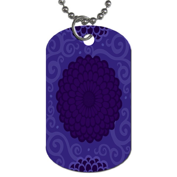 Flower Floral Sunflower Blue Purple Leaf Wave Chevron Beauty Sexy Dog Tag (One Side)