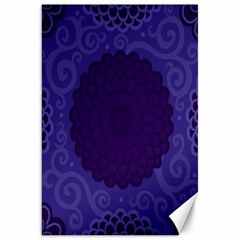 Flower Floral Sunflower Blue Purple Leaf Wave Chevron Beauty Sexy Canvas 20  X 30   by Mariart