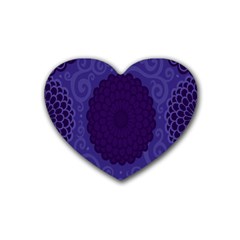 Flower Floral Sunflower Blue Purple Leaf Wave Chevron Beauty Sexy Rubber Coaster (heart) 