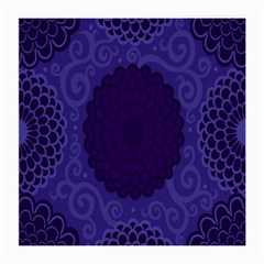 Flower Floral Sunflower Blue Purple Leaf Wave Chevron Beauty Sexy Medium Glasses Cloth (2-side) by Mariart