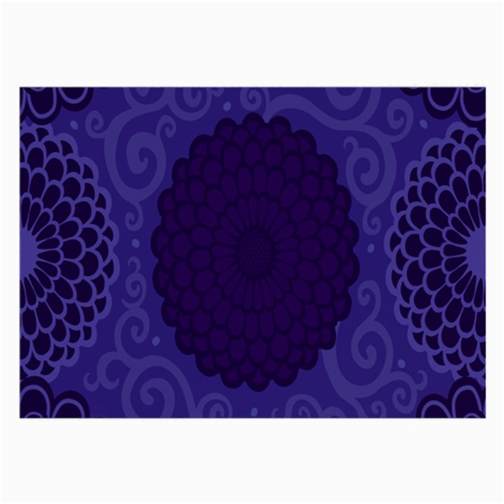 Flower Floral Sunflower Blue Purple Leaf Wave Chevron Beauty Sexy Large Glasses Cloth (2-Side)