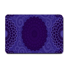 Flower Floral Sunflower Blue Purple Leaf Wave Chevron Beauty Sexy Small Doormat  by Mariart