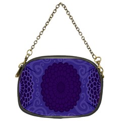 Flower Floral Sunflower Blue Purple Leaf Wave Chevron Beauty Sexy Chain Purses (two Sides)  by Mariart