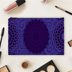 Flower Floral Sunflower Blue Purple Leaf Wave Chevron Beauty Sexy Cosmetic Bag (large) 