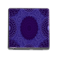 Flower Floral Sunflower Blue Purple Leaf Wave Chevron Beauty Sexy Memory Card Reader (square)