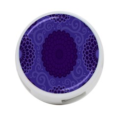 Flower Floral Sunflower Blue Purple Leaf Wave Chevron Beauty Sexy 4-port Usb Hub (two Sides)  by Mariart