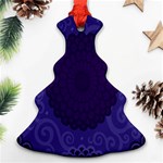 Flower Floral Sunflower Blue Purple Leaf Wave Chevron Beauty Sexy Ornament (Christmas Tree)  Front