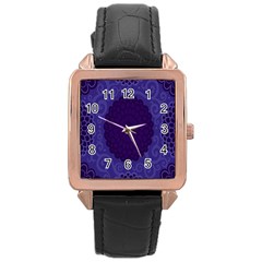 Flower Floral Sunflower Blue Purple Leaf Wave Chevron Beauty Sexy Rose Gold Leather Watch 