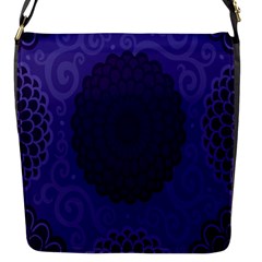 Flower Floral Sunflower Blue Purple Leaf Wave Chevron Beauty Sexy Flap Messenger Bag (s) by Mariart