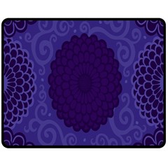 Flower Floral Sunflower Blue Purple Leaf Wave Chevron Beauty Sexy Double Sided Fleece Blanket (medium) 