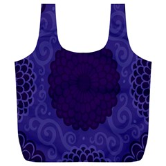 Flower Floral Sunflower Blue Purple Leaf Wave Chevron Beauty Sexy Full Print Recycle Bags (l)  by Mariart