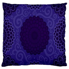 Flower Floral Sunflower Blue Purple Leaf Wave Chevron Beauty Sexy Standard Flano Cushion Case (one Side) by Mariart