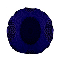 Flower Floral Sunflower Blue Purple Leaf Wave Chevron Beauty Sexy Standard 15  Premium Flano Round Cushions by Mariart