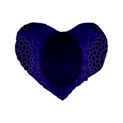 Flower Floral Sunflower Blue Purple Leaf Wave Chevron Beauty Sexy Standard 16  Premium Flano Heart Shape Cushions by Mariart