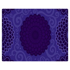 Flower Floral Sunflower Blue Purple Leaf Wave Chevron Beauty Sexy Double Sided Flano Blanket (medium) 