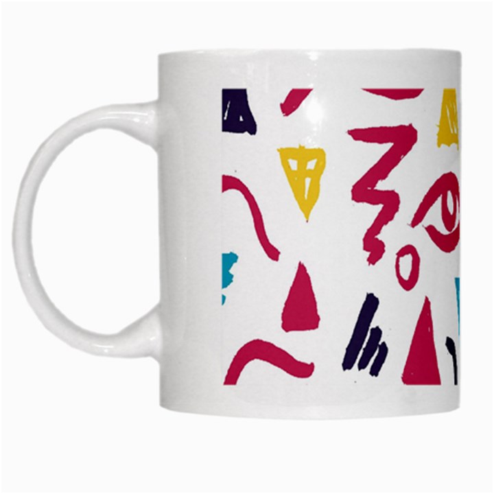 Eye Triangle Wave Chevron Red Yellow Blue White Mugs