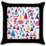 Eye Triangle Wave Chevron Red Yellow Blue Throw Pillow Case (Black) Front