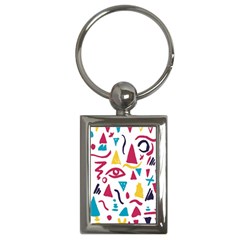 Eye Triangle Wave Chevron Red Yellow Blue Key Chains (rectangle)  by Mariart