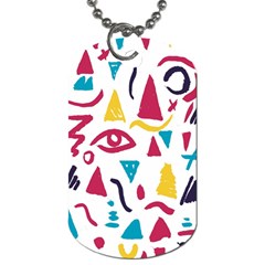 Eye Triangle Wave Chevron Red Yellow Blue Dog Tag (one Side)