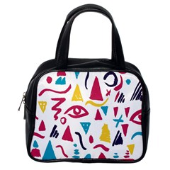 Eye Triangle Wave Chevron Red Yellow Blue Classic Handbags (one Side)