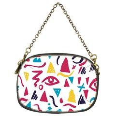 Eye Triangle Wave Chevron Red Yellow Blue Chain Purses (one Side) 