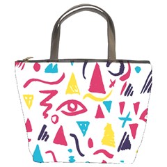 Eye Triangle Wave Chevron Red Yellow Blue Bucket Bags