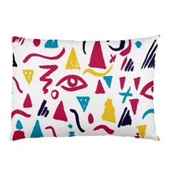 Eye Triangle Wave Chevron Red Yellow Blue Pillow Case by Mariart