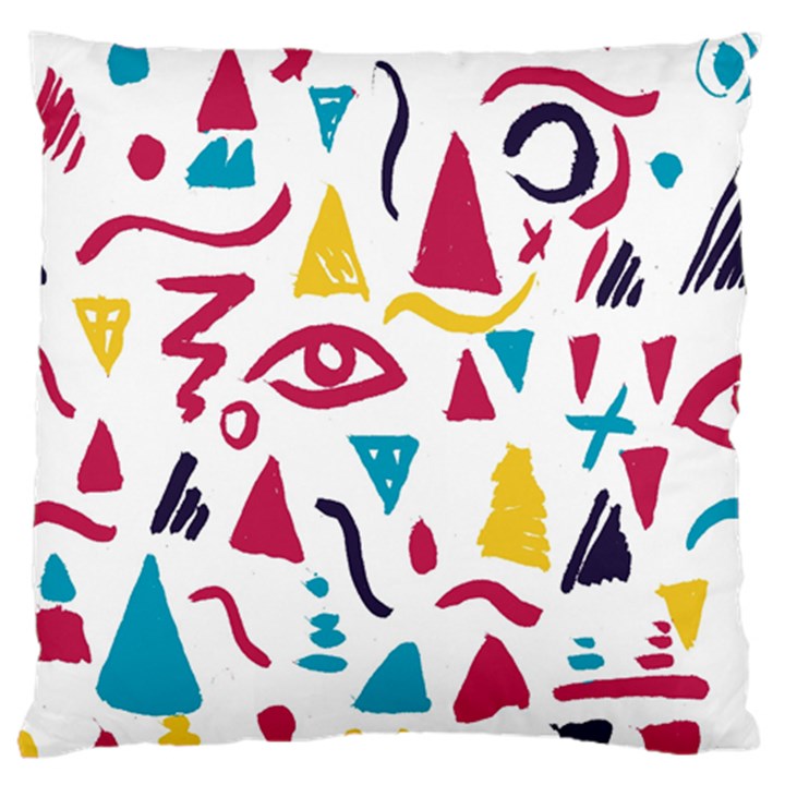 Eye Triangle Wave Chevron Red Yellow Blue Large Cushion Case (Two Sides)